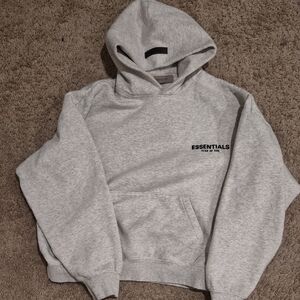 Essentials Light Gray Hoodie Sweater for Men